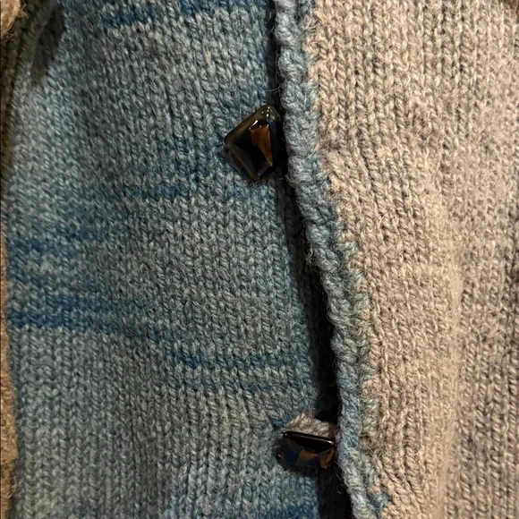 Seacolors One of a Kind Two-Tone Knit Cardigan. Hand Dyed & Loomed in Maine, - Picture 5 of 11